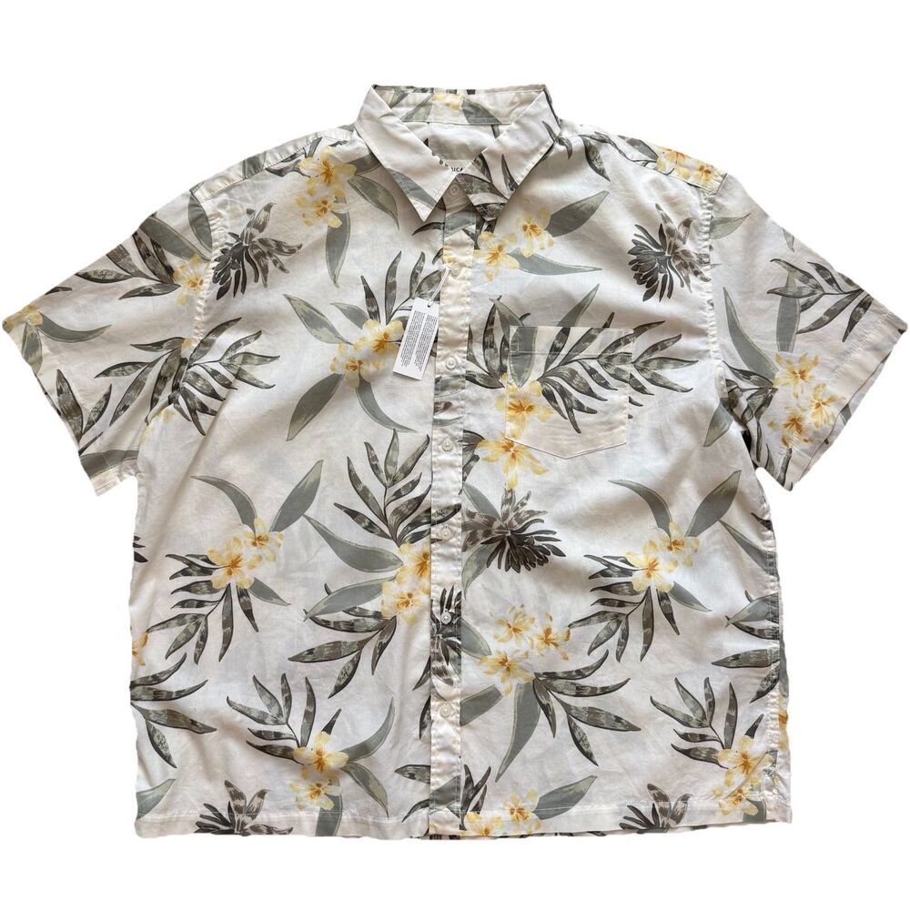 NWT American Eagle Floral Button Shirt XL Tropical Hawaiian Camp Casual